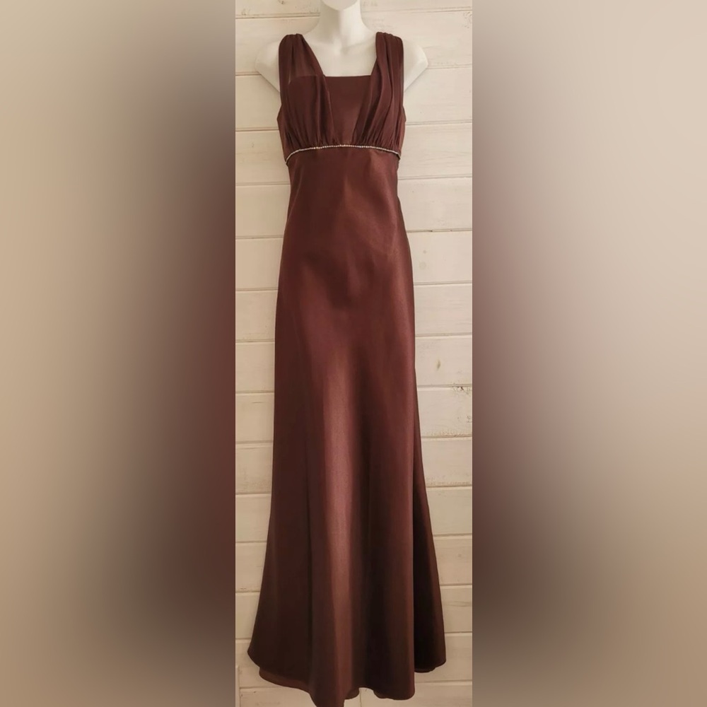 Aspeed Brown A-Line Maxi Dress for Cocktail